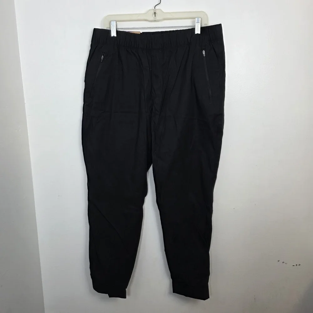 Eddie Bauer Black Fleece Lined Rainier Outdoor Athleisure Hiking Joggers Size 14 - Picture 2 of 8